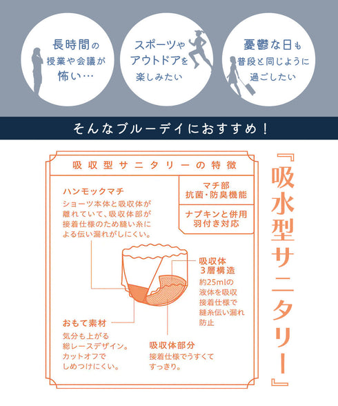 グンゼ GUNZE Tuche cherish moon レディース 吸収型サニタリーショーツ cts